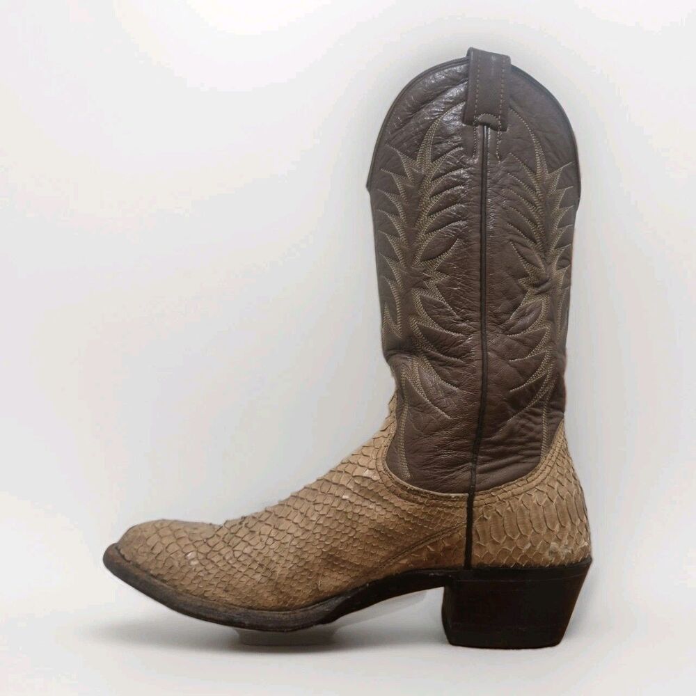 Nocona Vintage L917 Womans Python Snakeskin Western Cowboy Boots Size 8A USA